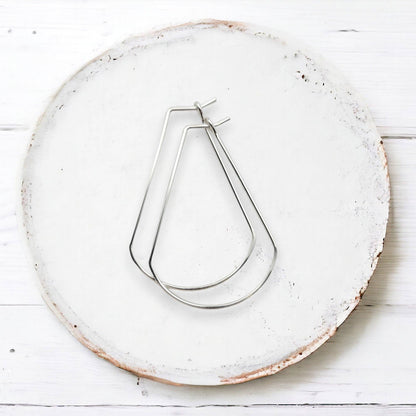 Handmade Sterling Silver Fan Hoop Earrings