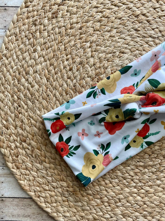 Patient Floral Knit Twist Headband