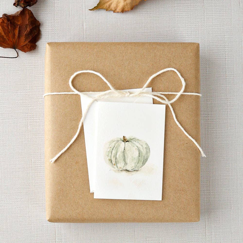Cool White pumpkin mini notecard
