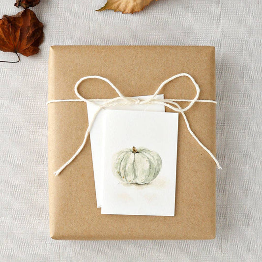 Cool White pumpkin mini notecard
