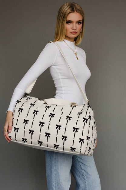White & Black Bows Duffel