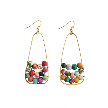Embedded Kantha Earrings - La Vie Est Belle