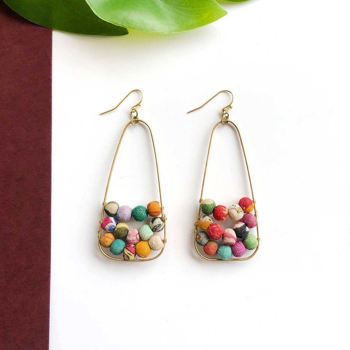 Embedded Kantha Earrings - La Vie Est Belle