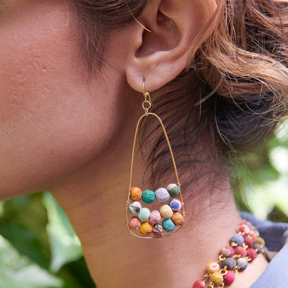 Embedded Kantha Earrings - La Vie Est Belle