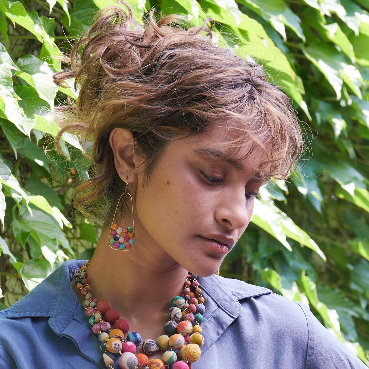 Embedded Kantha Earrings - La Vie Est Belle