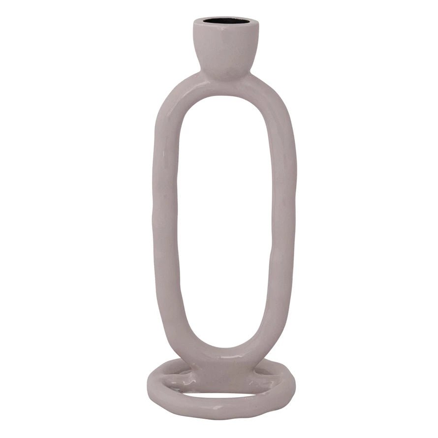 Enameled Aluminum Oval Taper Holder, Lilac Color - La Vie Est Belle