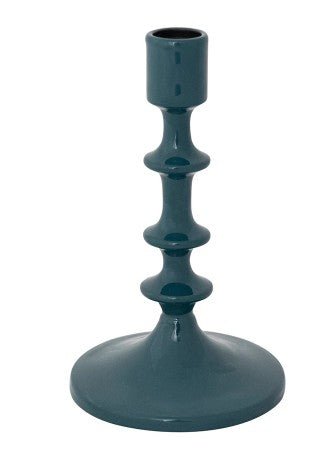 Enameled Aluminum Taper Holder, Teal - La Vie Est Belle