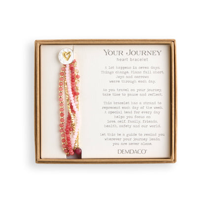 Blush Pink Beaded Love Bracelet - 7in