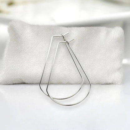 Handmade Sterling Silver Fan Hoop Earrings