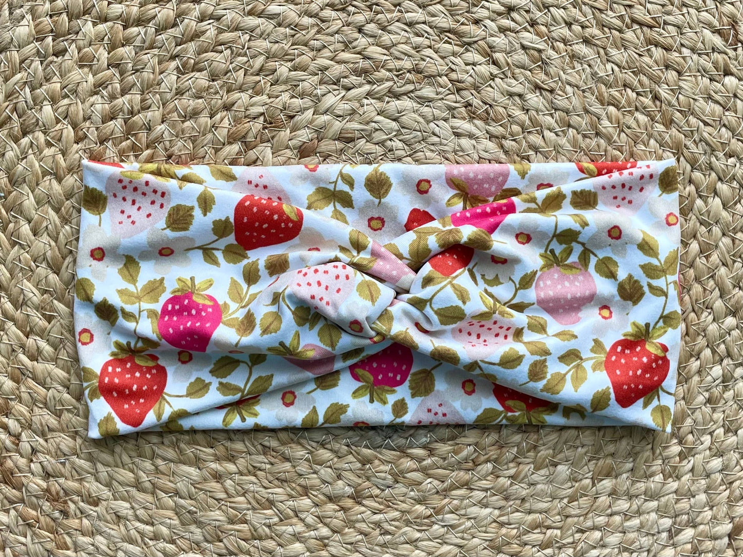 Strawberry Vines Knit Twist Headband