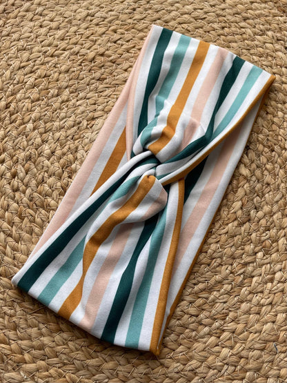 Sunrise Stripe Knit Twist Headband