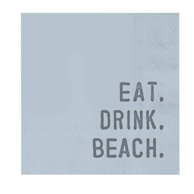 Face to Face Cocktail Napkin - Eat. Drink. Beach. - La Vie Est Belle