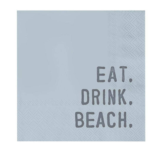 Face to Face Cocktail Napkin - Eat. Drink. Beach. - La Vie Est Belle