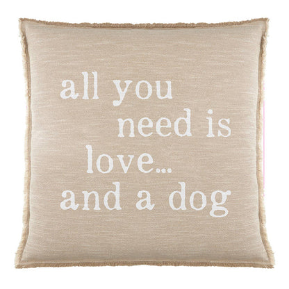 Face to Face Euro Pillow - Love and A Dog - La Vie Est Belle
