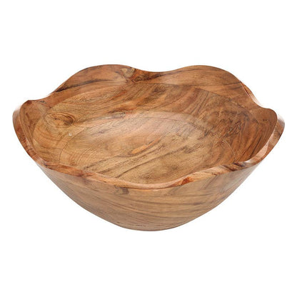Face to Face Wood Salad Bowl - Scallop - Large - La Vie Est Belle