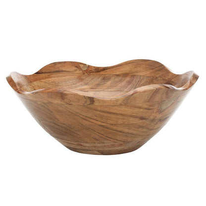 Face to Face Wood Salad Bowl - Scallop - Large - La Vie Est Belle