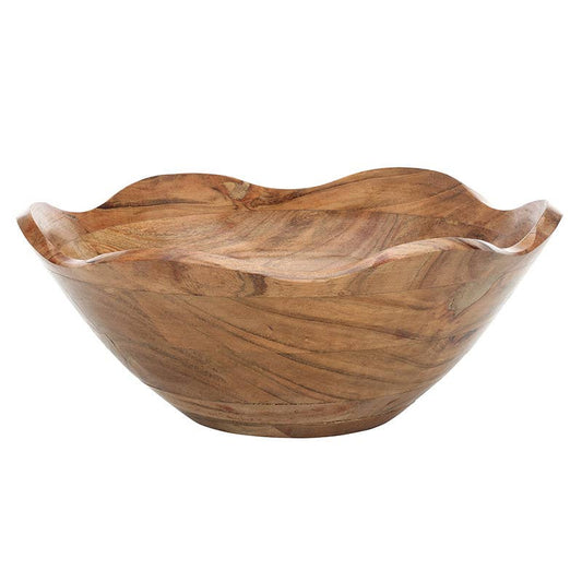 Face to Face Wood Salad Bowl - Scallop - Large - La Vie Est Belle