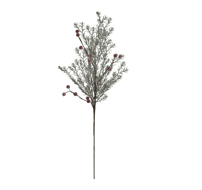 Faux Evergreen Pick with Red Berries - La Vie Est Belle