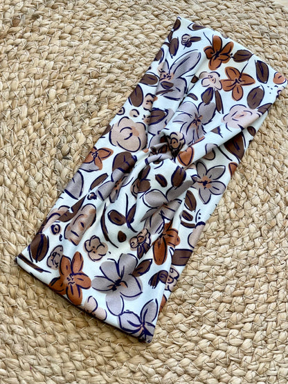 London Garden Brown and Gray Knit Twist Headband