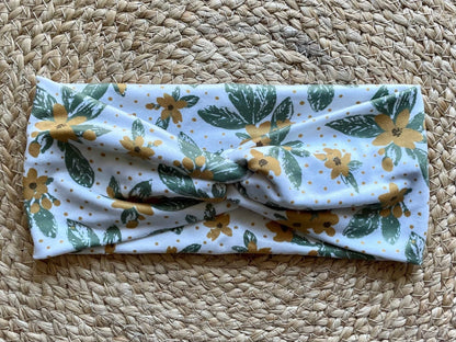 Floral Earth Knit Twist Headband - La Vie Est Belle