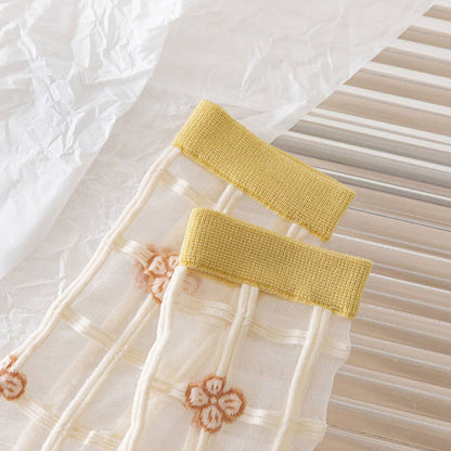 Floral Summer Sheer Mesh Socks - La Vie Est Belle