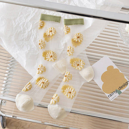 Floral Summer Sheer Mesh Socks - La Vie Est Belle