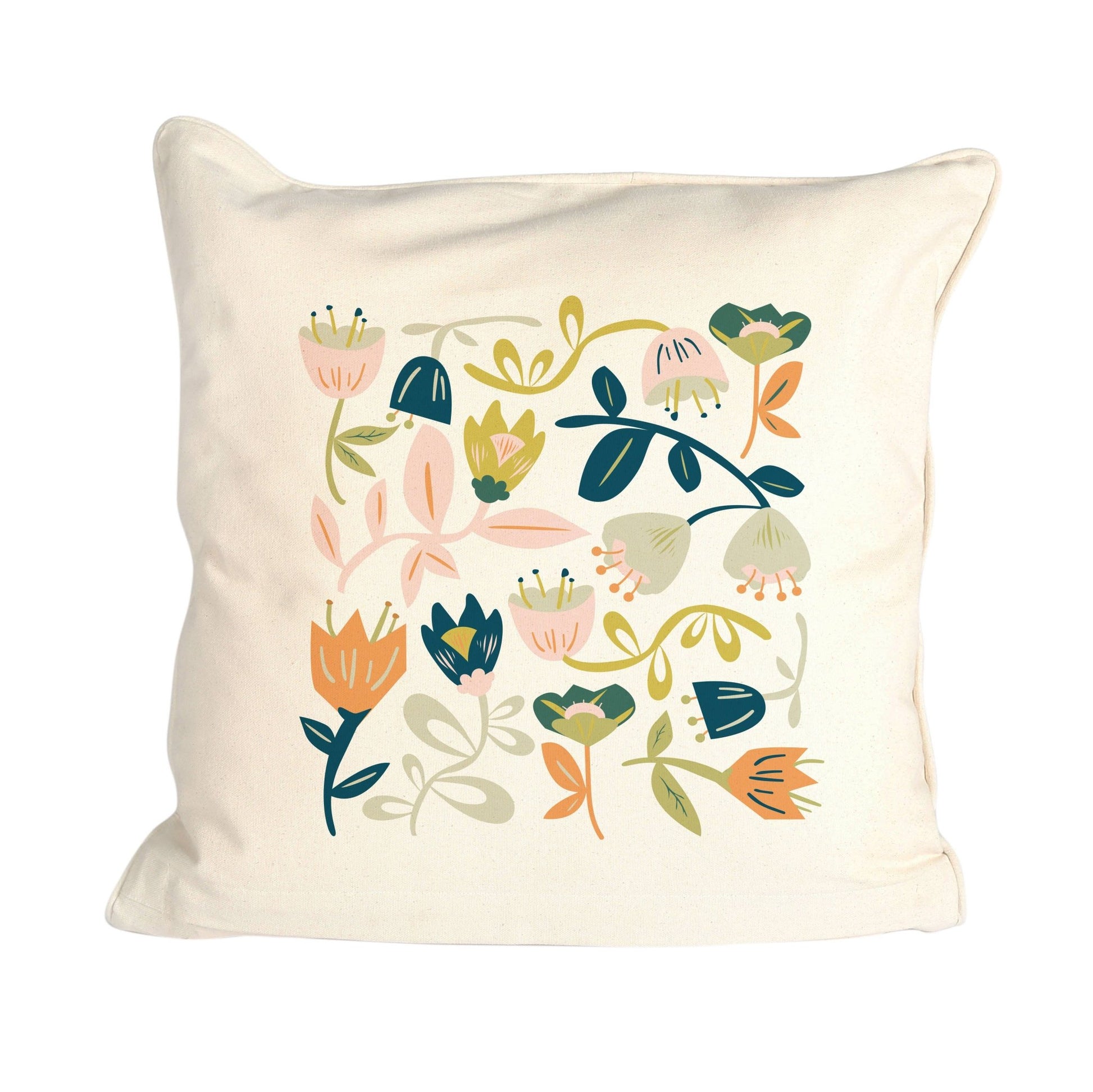 Floral Vines Navy & Peach Pillow - La Vie Est Belle