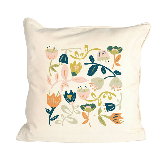 Floral Vines Navy & Peach Pillow - La Vie Est Belle