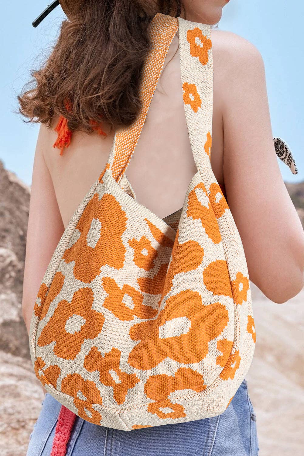 Flower Knitted Large Single Shoulder Bag - La Vie Est Belle