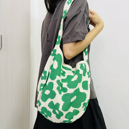 Flower Knitted Large Single Shoulder Bag - La Vie Est Belle