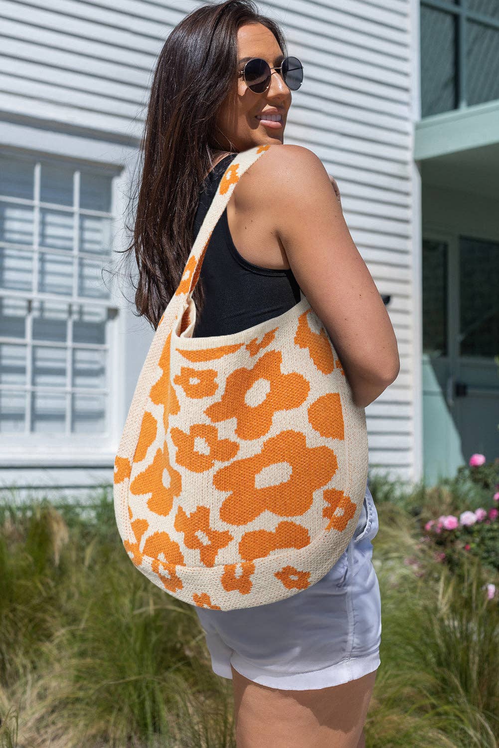 Flower Knitted Large Single Shoulder Bag - La Vie Est Belle