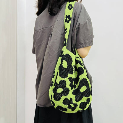 Flower Knitted Large Single Shoulder Bag - La Vie Est Belle