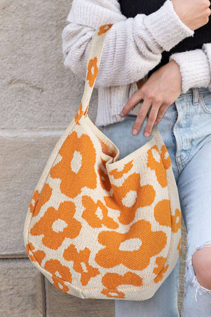 Flower Knitted Large Single Shoulder Bag - La Vie Est Belle
