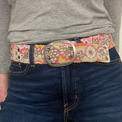 Flower Power Embroidered Wool Belt - La Vie Est Belle