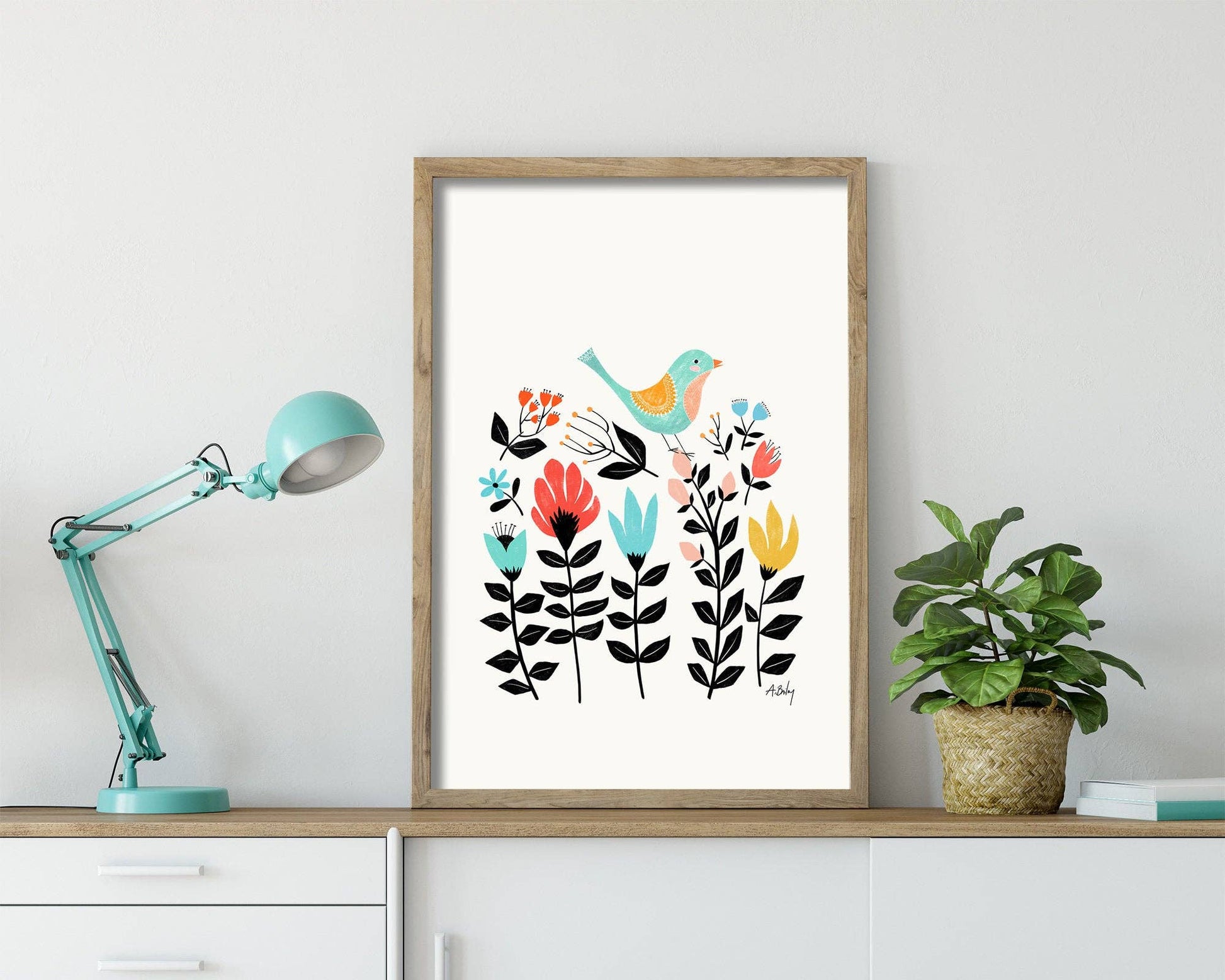 Folk Art Garden - Scandinavian Wall Art - La Vie Est Belle