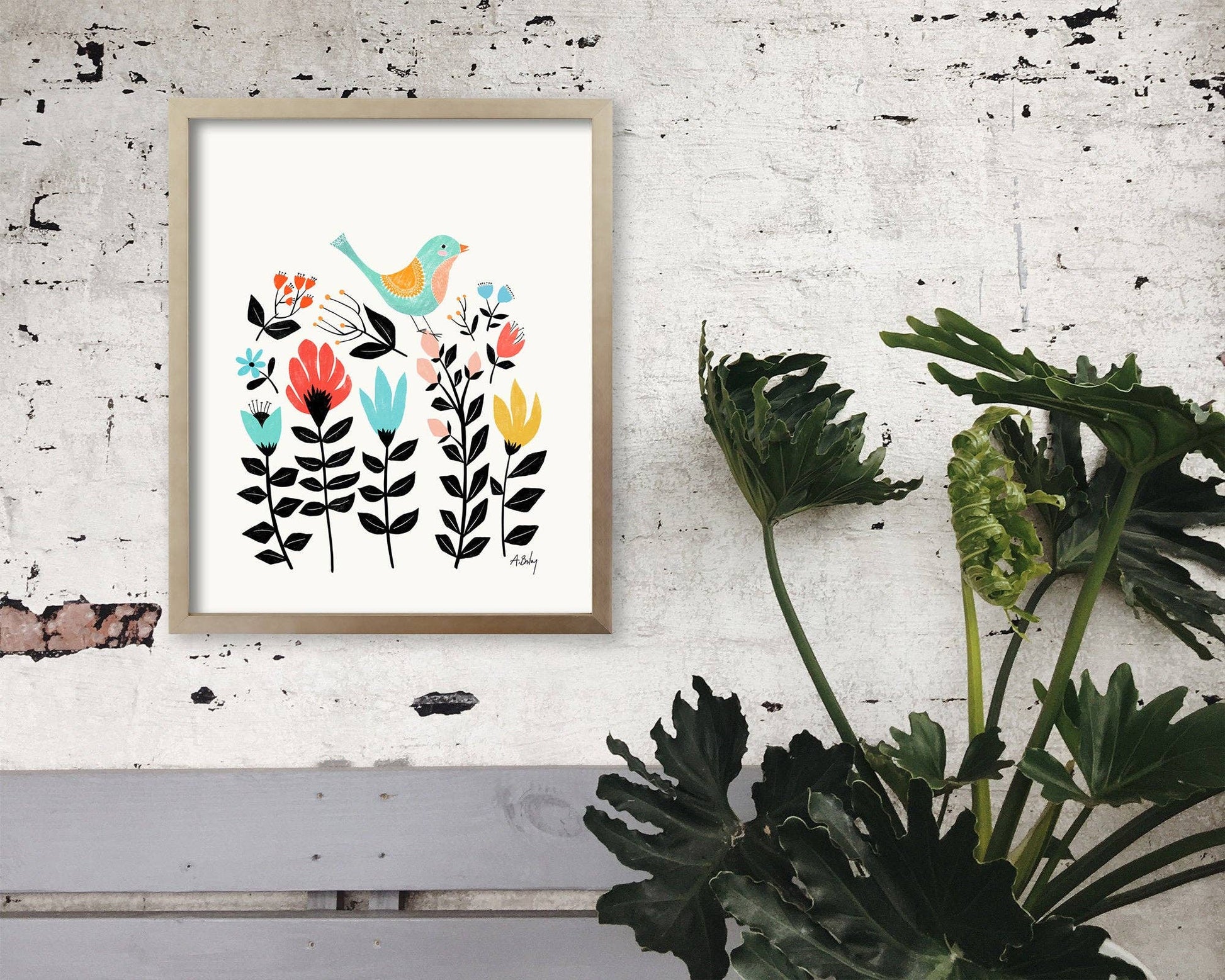 Folk Art Garden - Scandinavian Wall Art - La Vie Est Belle
