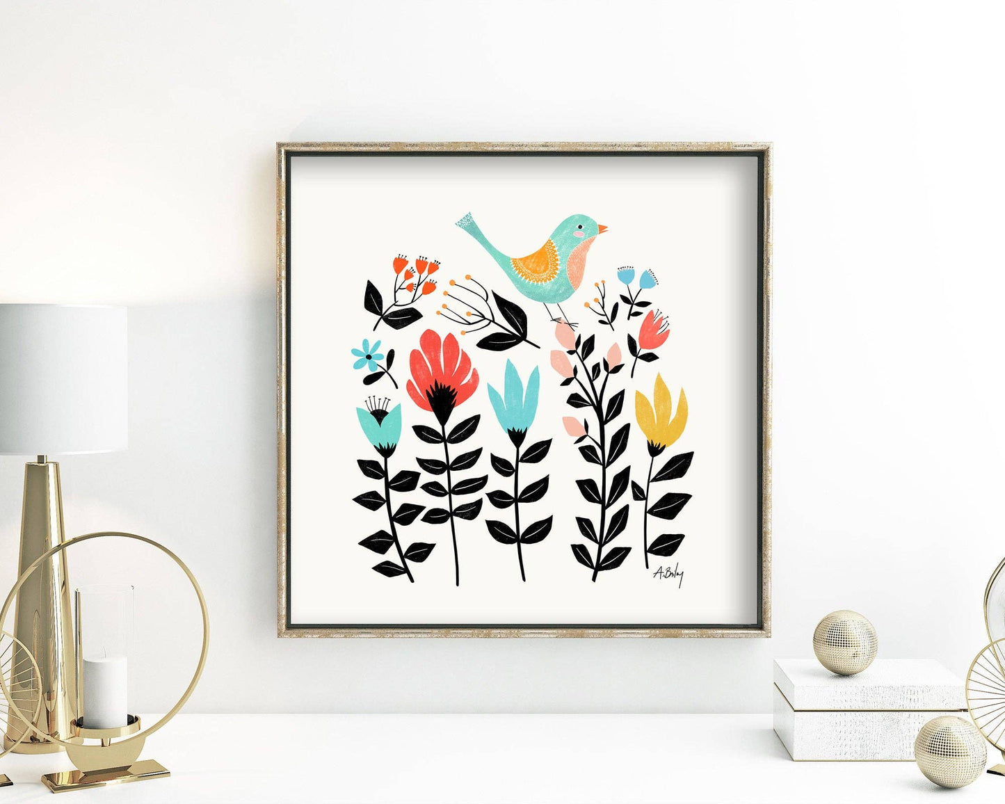 Folk Art Garden - Scandinavian Wall Art - La Vie Est Belle