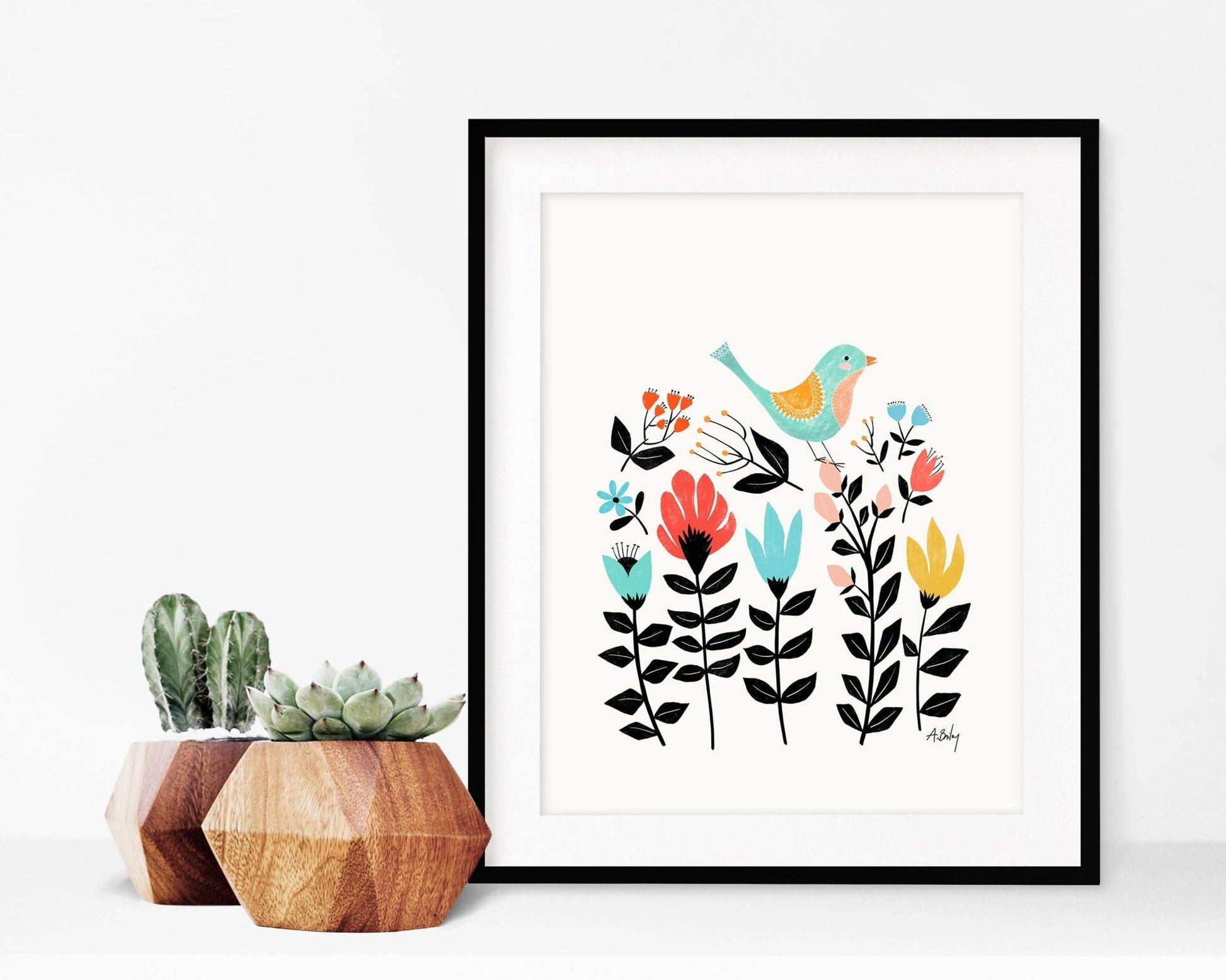 Folk Art Garden - Scandinavian Wall Art - La Vie Est Belle
