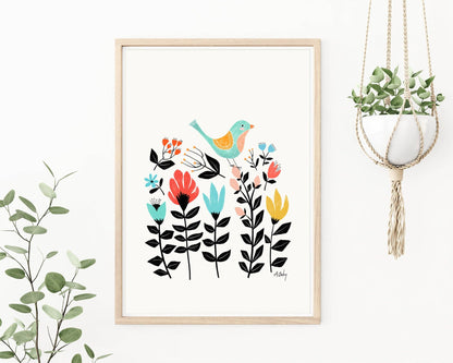 Folk Art Garden - Scandinavian Wall Art - La Vie Est Belle