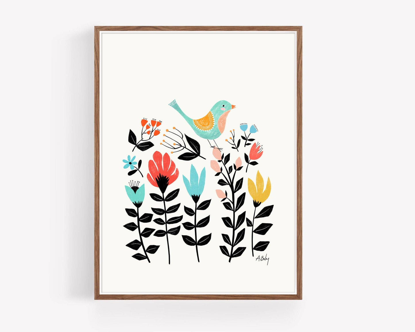 Folk Art Garden - Scandinavian Wall Art - La Vie Est Belle