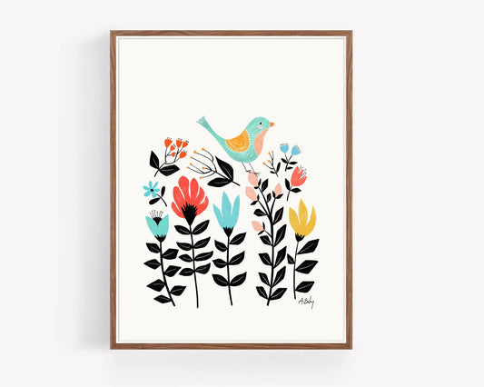 Folk Art Garden - Scandinavian Wall Art - La Vie Est Belle