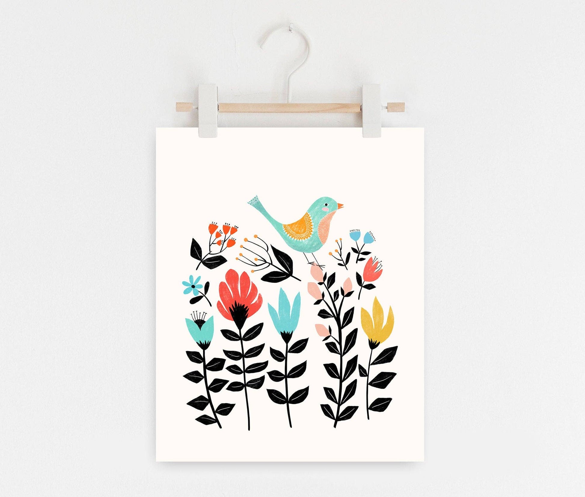 Folk Art Garden - Scandinavian Wall Art - La Vie Est Belle