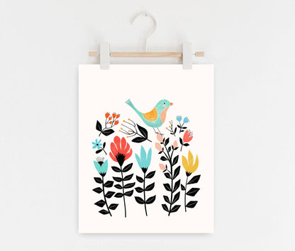 Folk Art Garden - Scandinavian Wall Art - La Vie Est Belle