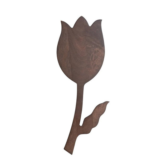 <For Store, Pick-Up, or Local Delivery Purchase Only> Mango Wood Flower Shaped Cheese/Cutting Board, Walnut Finish - La Vie Est Belle