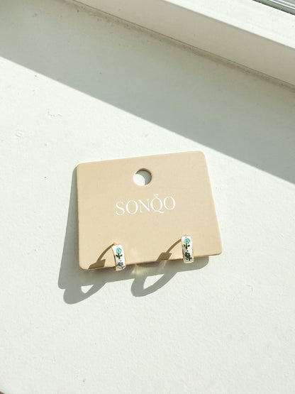 Forget Me Not Gold Hoops - La Vie Est Belle