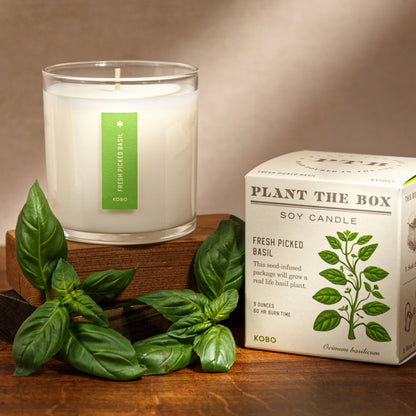 Fresh Picked Basil - Plant the Box Candle - 9oz. - La Vie Est Belle