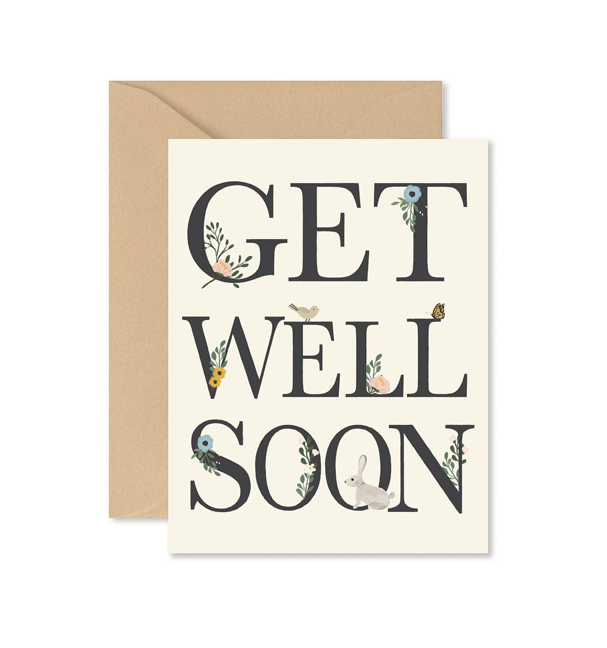 Get Well Soon Floral Greeting Card - La Vie Est Belle
