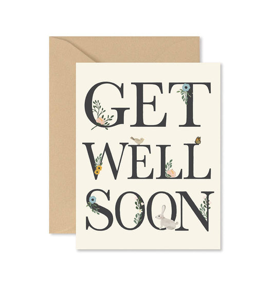 Get Well Soon Floral Greeting Card - La Vie Est Belle