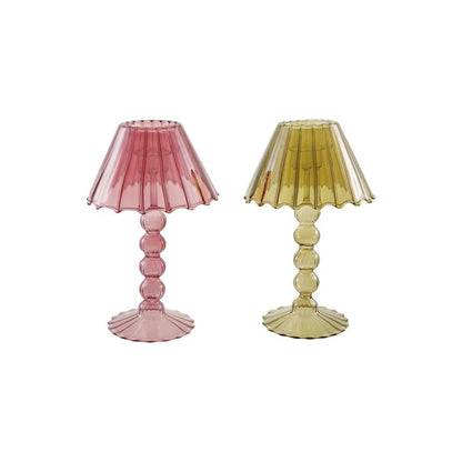 Glass Scalloped Table Light Tealight/Taper Holder, 2 Colors - La Vie Est Belle