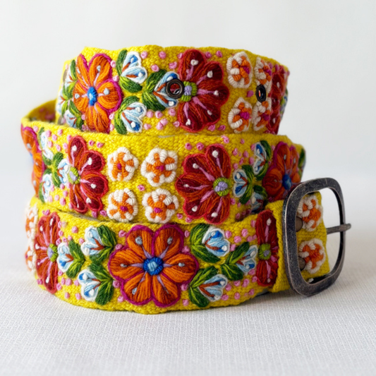 Golden Delicious Embroidered Wool Belt - La Vie Est Belle